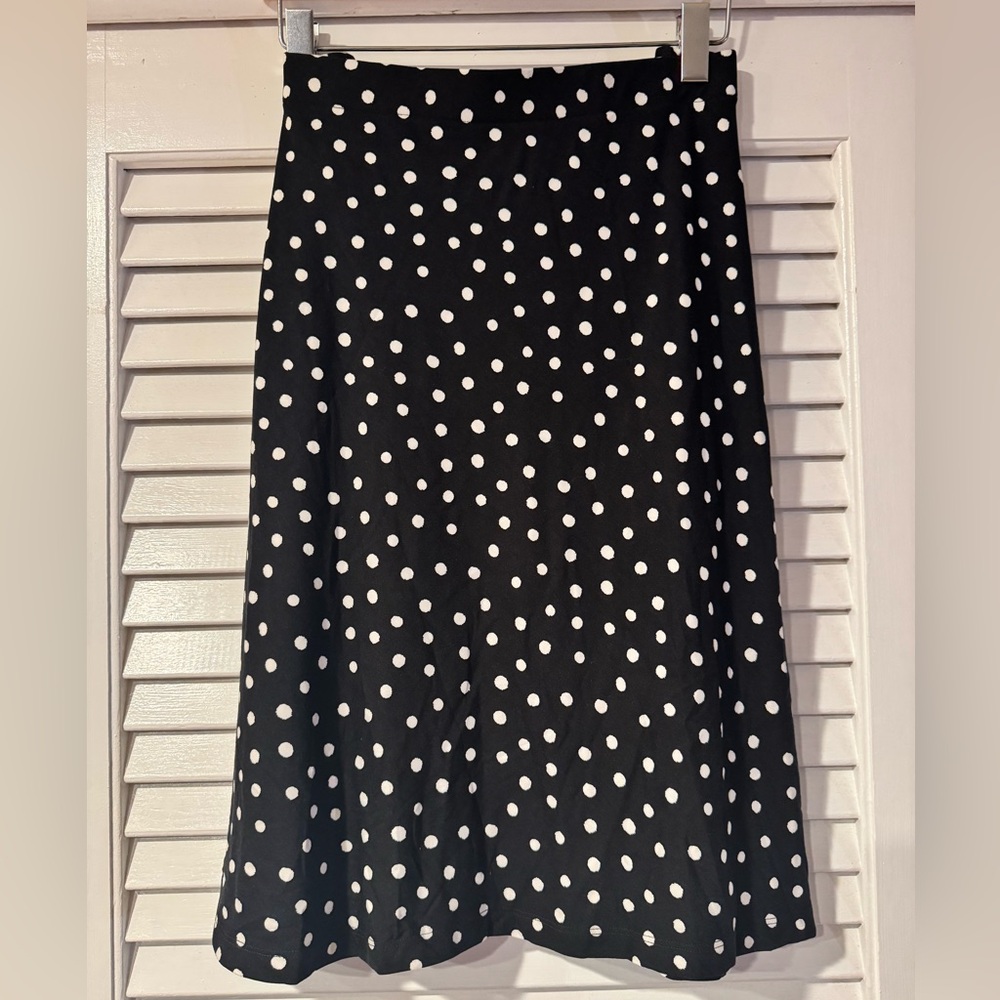 Chico’s Polka Dot Black and White A Line Skirt